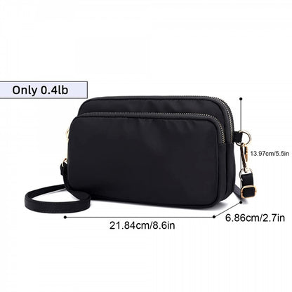Women'Small Crossbody Bag Fashionable Three-Layer Zip Up Shoulder Purses for Daily Use Travel and Commuting
