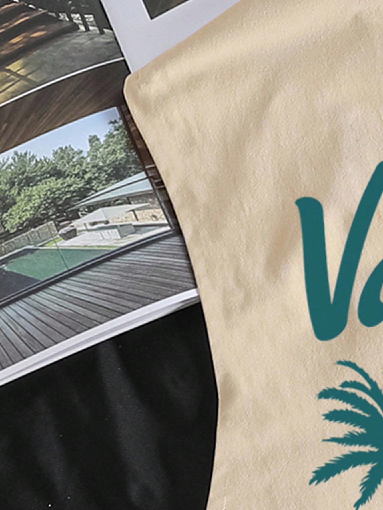 Manfinity Joysei Standard Size Men's Original Palm Tree & Pineapple Print Tank Top, Khaki Color, Summer Vibe, Suitable As Friend's Gift