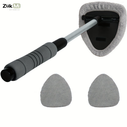 Microfiber Windshield Cleaner - Extendable Handle, Auto Interior & Exterior Glass Wiper, Car Glass Cleaning Tool Kit