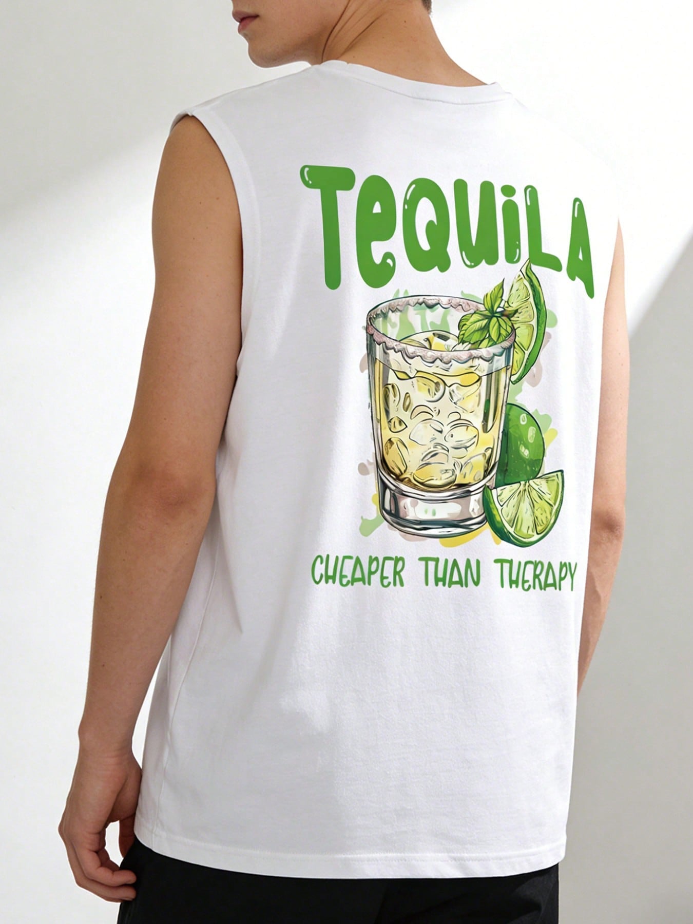 Men's Casual Sleeveless Tank Top, Thin Lightweight Summer Sportswear, Creative Agave Plant Graphic, Round Neck Elastic Tee, Breathable Moisture Wicking, Outdoor Gym Training Top, Fashionable