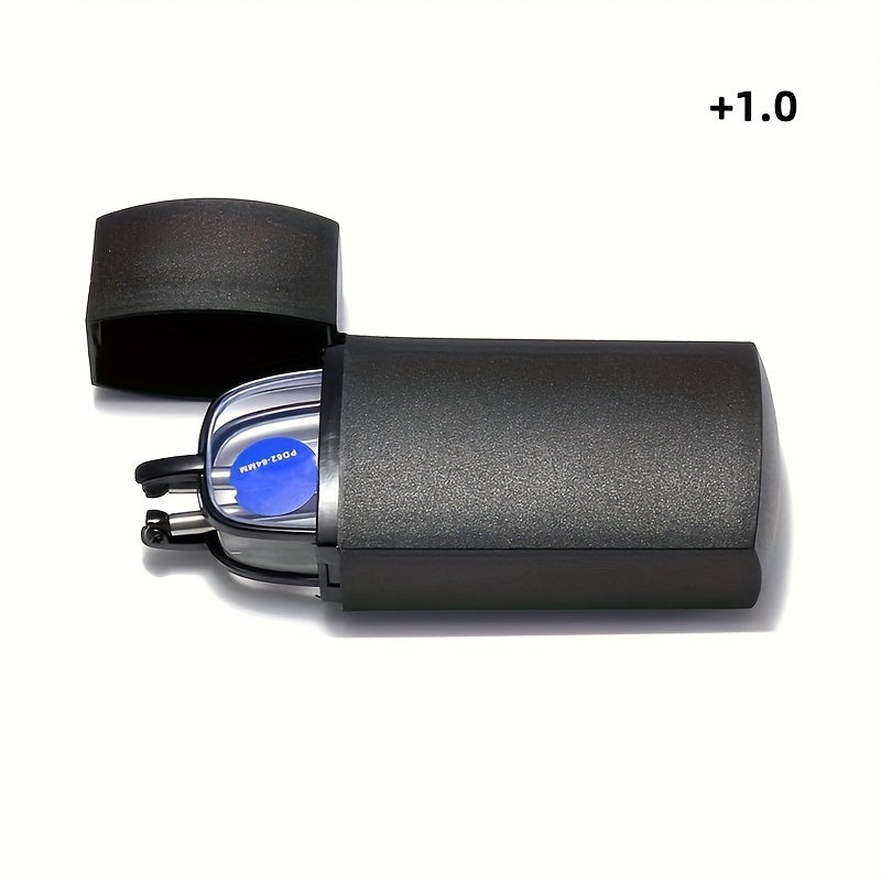 Elegant Reading Glasses, Unisex, Foldable Antenna Frame, Compact Lighter Case Design, Christmas Gifts