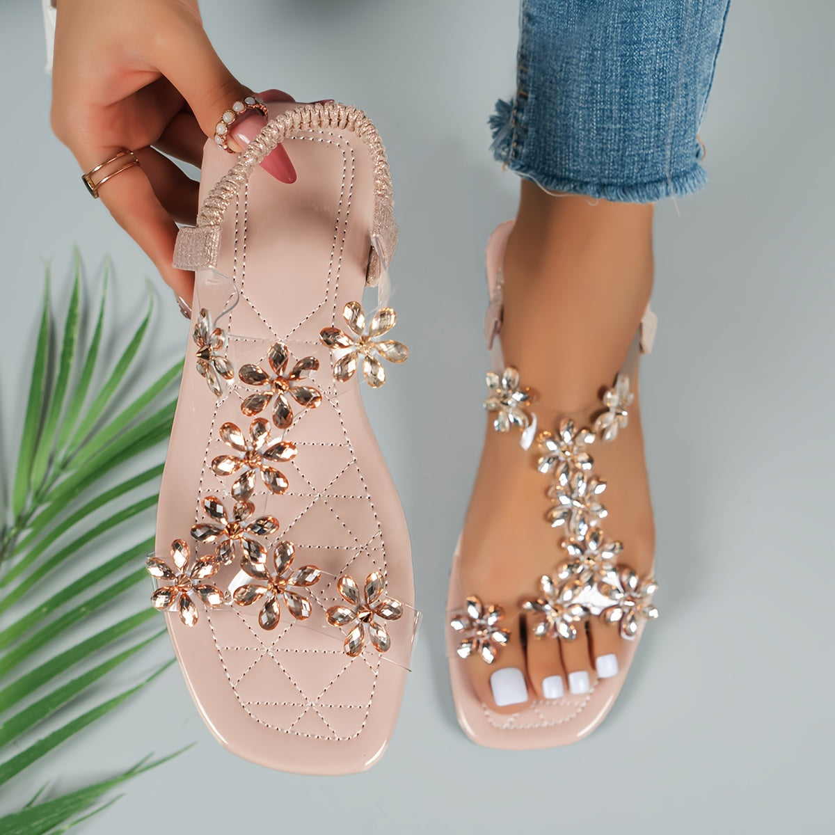Women'S Flat Sandals with an Open Toe And Slip-On Design., Women Shoes