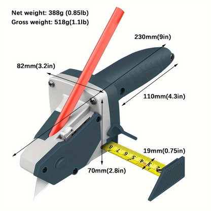 Effortlessly Cut Plasterboard with This Professional Gypsum Board Cutter - Drywall Sheetrock Foam KT Cardboard Cutting Tool- Easy Glide Precision Blade & Tape Measure - Time-Saving for Home DIY & Professional Use