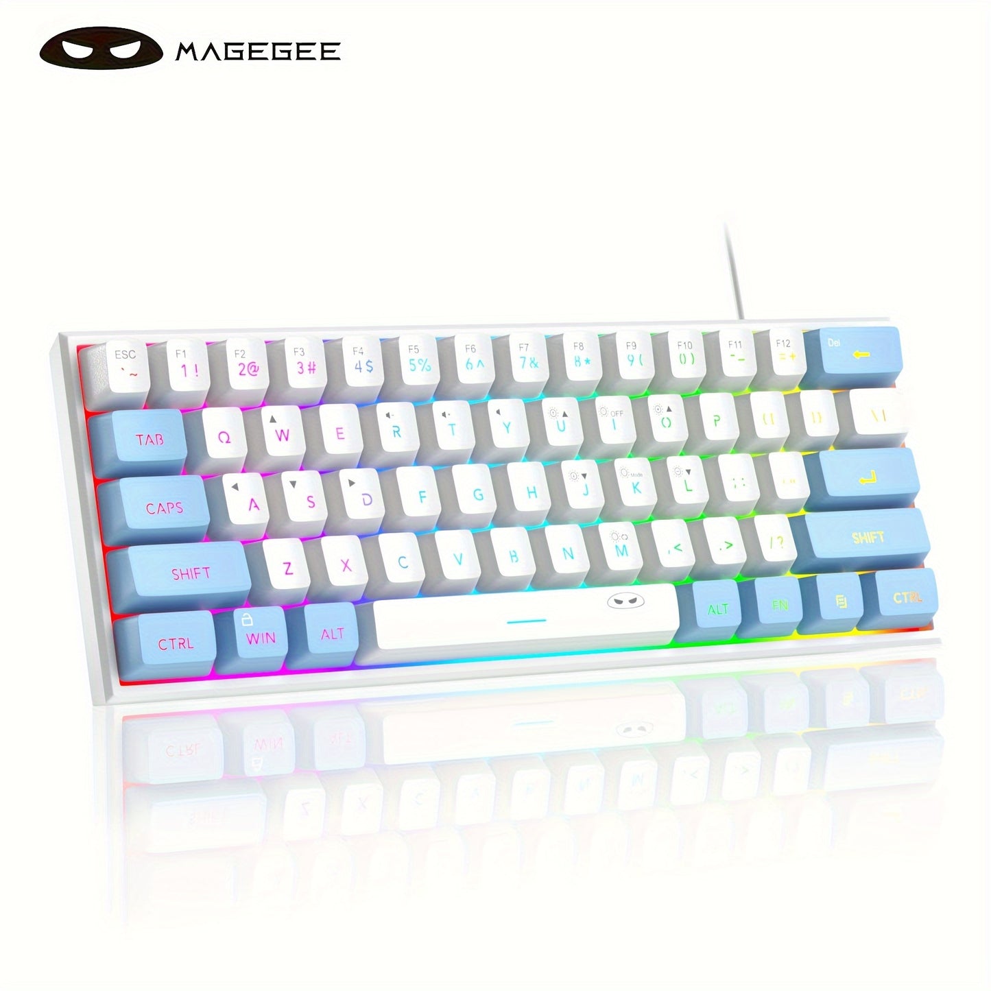MageGee  60% Gaming/Office Keyboard, Keycap Type Wired RGB Backlit Compact Computer Keyboard for Windows/Mac/Laptop
