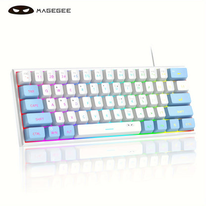 MageGee  60% Gaming/Office Keyboard, Keycap Type Wired RGB Backlit Compact Computer Keyboard for Windows/Mac/Laptop