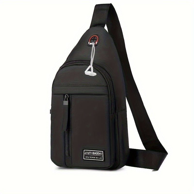 New Trendy Chest Bag for Men, Crossbody Canvas Shoulder Bag, Casual Small Backpack, Men'S Bag [Zipper Direction Random]