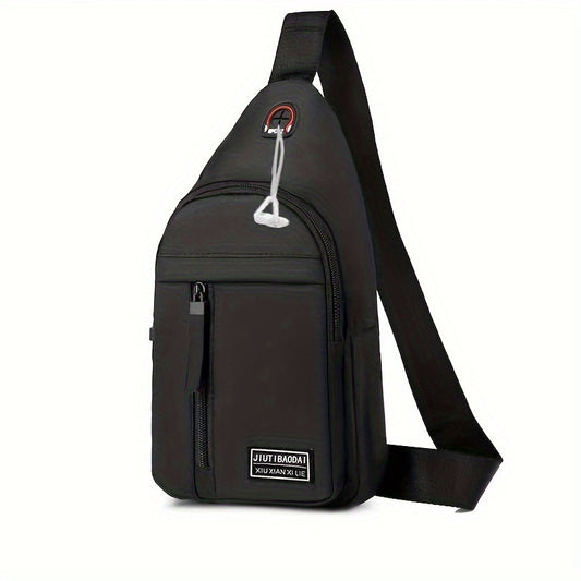 New Trendy Chest Bag for Men, Crossbody Canvas Shoulder Bag, Casual Small Backpack, Men'S Bag [Zipper Direction Random]