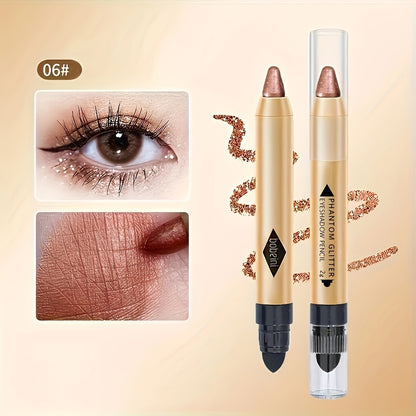 Shimmering Contouring Eyeshadow Pencil with a Dual-Ended Design for Effortless Makeup Application