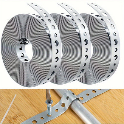 3m High-Zinc Galvanized Iron Coil - Metal Pipe Support & Suspension Strip, 17.5mm Hole