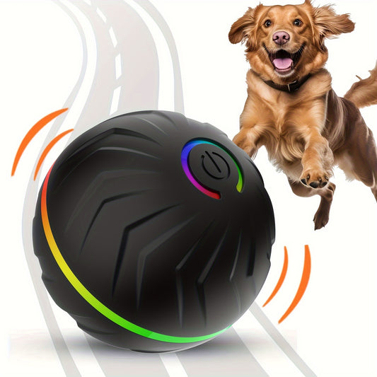 Intelligent teasing dog ball, interactive dog toys, random rolling & jumping, dazzling colorful lights, long life 4h, comes with charging cable & manual! Multi-scene rolling & jumping, suitable for: wooden floors, tile floors, lawns, carpets