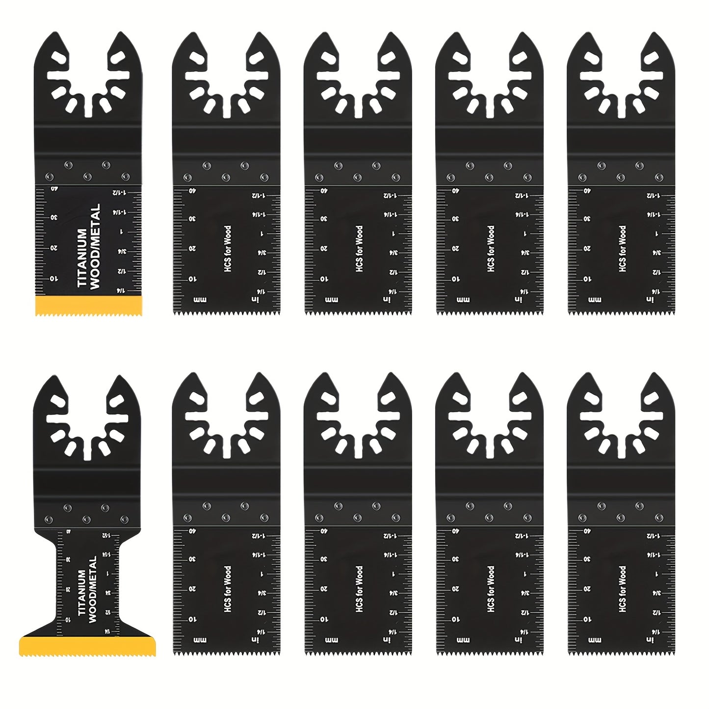 [Heavy-Duty Titanium Saw Blades] 10/20/30/50pcs Heavy-Duty Titanium Oscillating Saw Blades - Multitool Blades for Cutting Hard Materials, Metal Nails, Wood & Plastic - Fit for All Models, No Electricity Needed, Durable Metal Construction, Versatile Cuttin