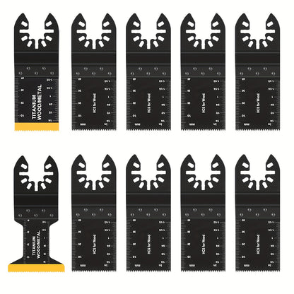 [Heavy-Duty Titanium Saw Blades] 10/20/30/50pcs Heavy-Duty Titanium Oscillating Saw Blades - Multitool Blades for Cutting Hard Materials, Metal Nails, Wood & Plastic - Fit for All Models, No Electricity Needed, Durable Metal Construction, Versatile Cuttin