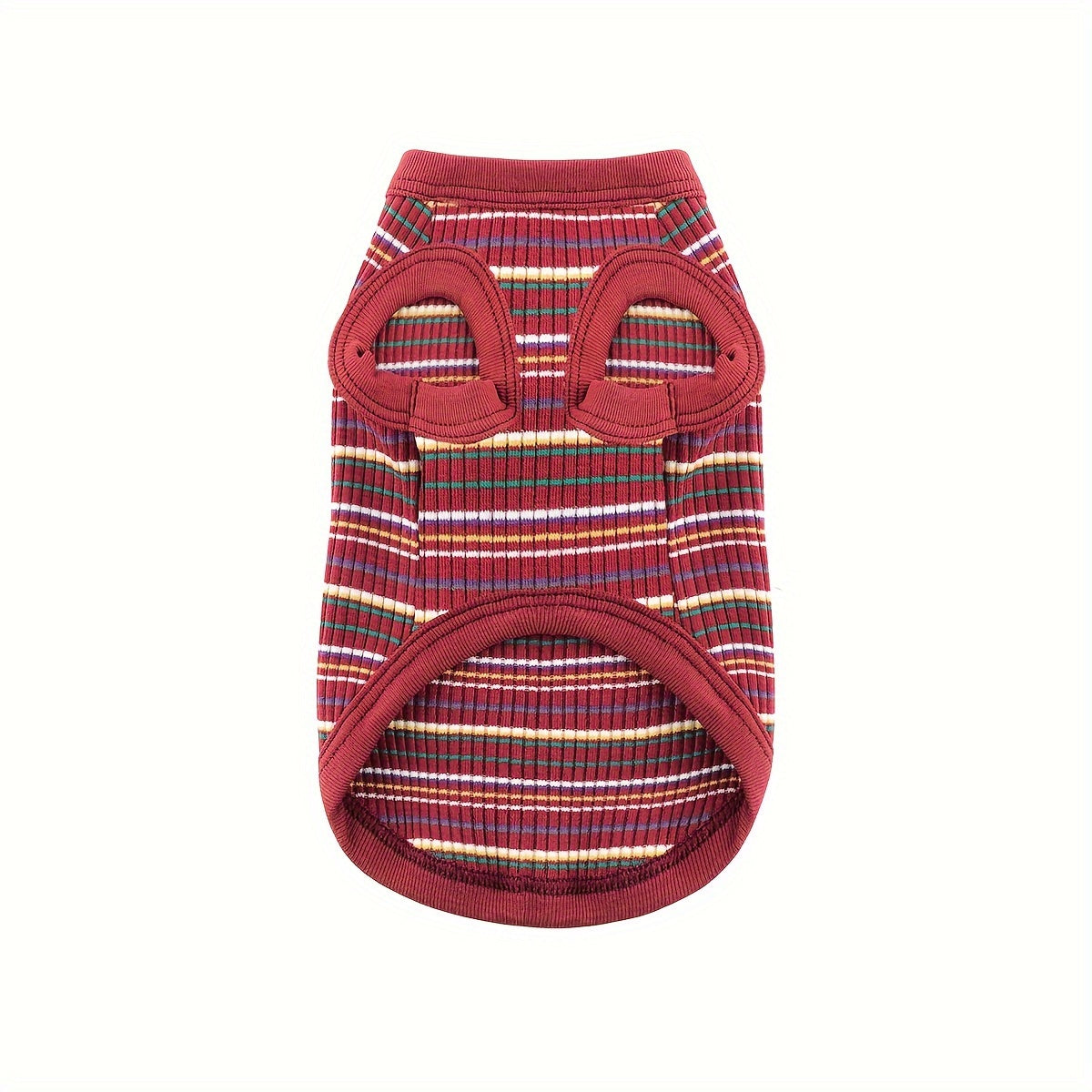 Pink Striped Soft Ribbed Paiaite Dog Vest - Easy Pullover Tank Top for Small to Extra Small Breeds - Hand Wash Only