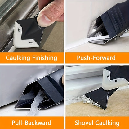 Silicone Caulking Tool 5 in 1 Silicone Remover Multi Tool Glazing Compound Finishing Tool Caulk Remover Tool Grout Scraper Kit for Bathroom Kitchen Floor Window Sink Joint Frames Seal Silicone Scraper Sealant Smooth Remover Tool Set