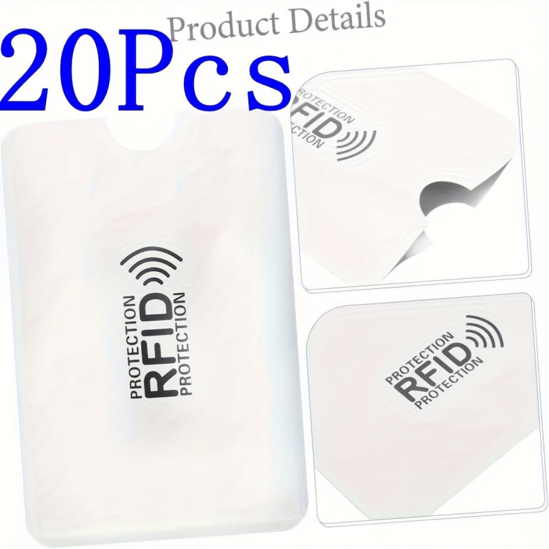 [RFID Blocking Sleeves] High Quality 1/5/10/20/30/50pcs RFID Blocking Sleeves | RFID Card Holder, Credit Card Sleeves Set, Secure Sleeve, Portable Durable RFID Card Sleeves for Women Men Wallet (Silvery)