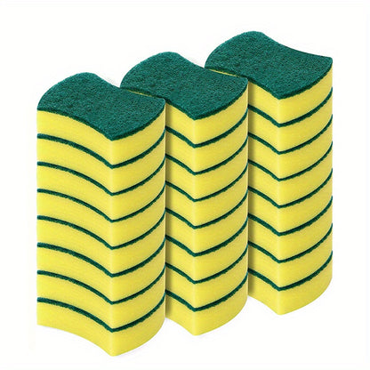 [Anti-Scratch Sponge] 12/24pcs Anti-Scratch Kitchen Cleaning Sponge, Dish Towel, Scouring Pad | Dishware Scrubbing Sponge