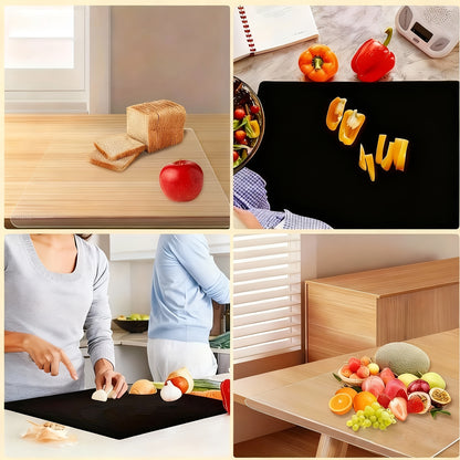 [Large PET Cutting Board] High-Tenacity Large Black PET Cutting Board | Food-Safe Durable Countertop Protector, Scratch-Resistant Easy-Clean Design | Ideal for Holiday Gifts, Kitchen Essentials, Meal Preparation, Modern Kitchenware, Sturdy Construction, H