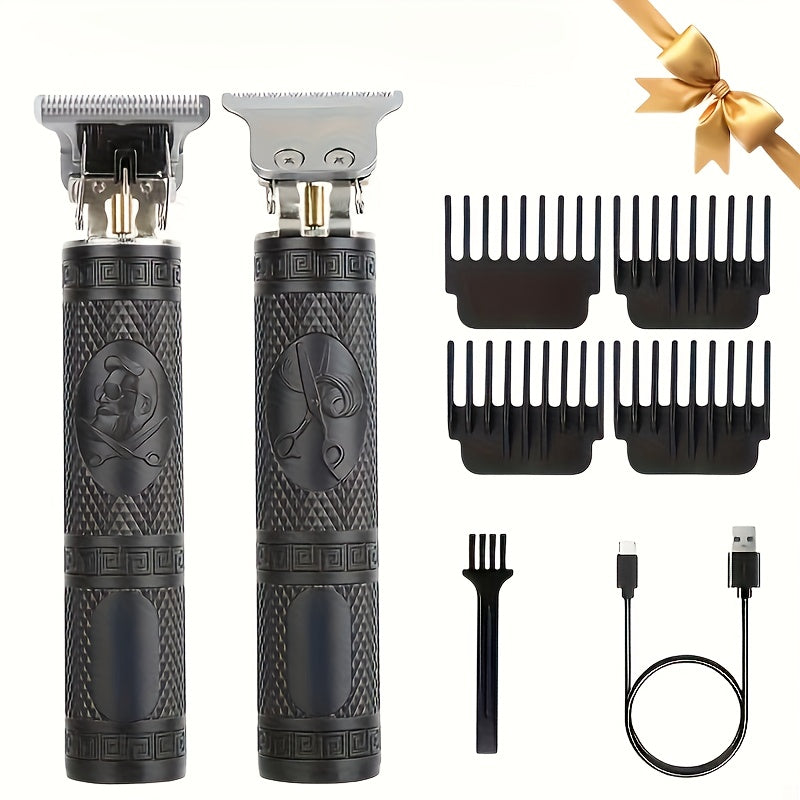 [USB-Rechargeable Grooming Kit] YAIAWISU Men's Cordless Electric Hair Clippers & Beard Trimmer with LCD Screen, USB-Rechargeable Cordless Grooming Kit, T-Blade Trimmer with Guide Comb Suitable for Hair, Shaving, and Scalp Trimming