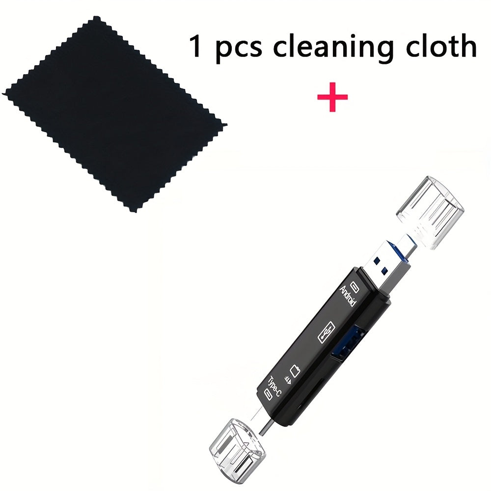 5-In-1 Multifunctional USB 2.0 Type C/Usb/Micro USB/TF/SD Memory Card Reader OTG Adapter for Mobile Devices.