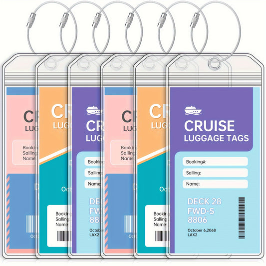 [Luggage Tags for Cruises] Essential Luggage Tags for Cruises, Available in Sets of 1, 3, 6, Or 12, Including Holders for Cruise Luggage Tags, Compatible with All Cruise Lines