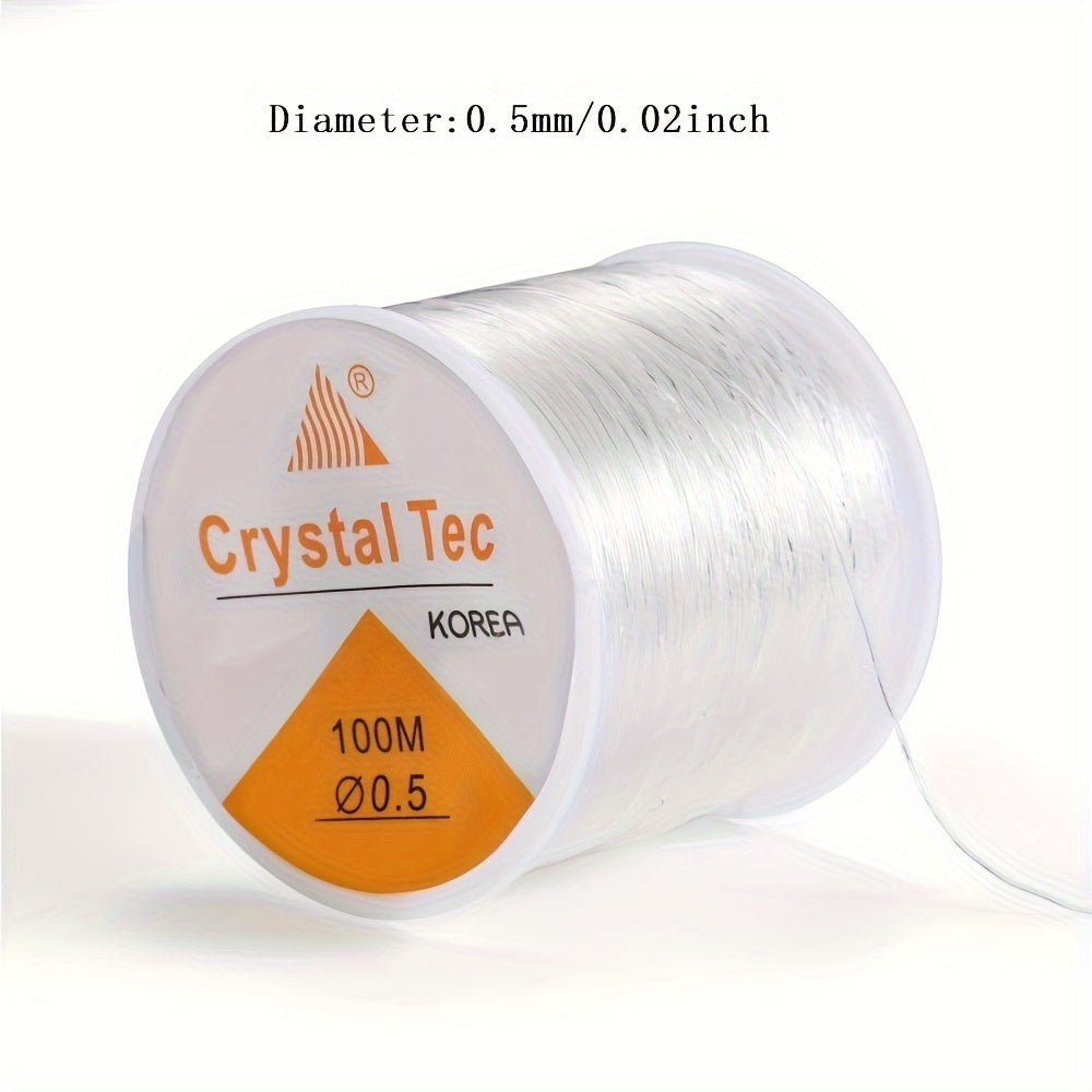 1 Roll Transparent Strong Elastic String, DIY Beading Cord, Handmade Jewelry Making Material, Universal Elastic Cord for Necklaces and Bracelets