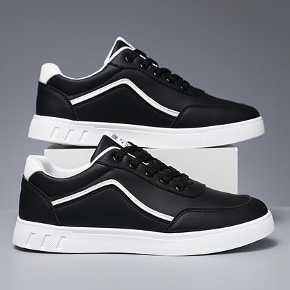 Men'S Casual and Sports Striped Sneakers, All-Season, Spring/Summer, Low Top, Lace Closure, Universal, Round Toe, Dry Clean