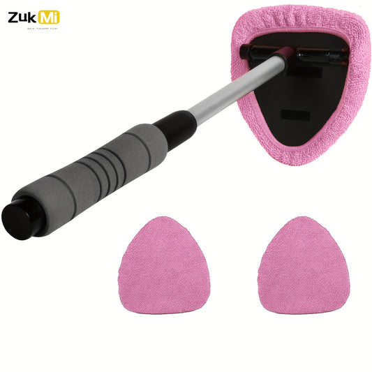 Microfiber Windshield Cleaner - Extendable Handle, Auto Interior & Exterior Glass Wiper, Car Glass Cleaning Tool Kit