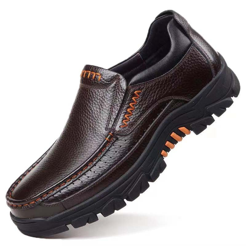 Men's Shoes, Dad Shoes, Large Size Men's Shoes for Ages 40 to 50, Casual Business Shoes for Elderly Men, Father's Soft-Sole Shoes, Men's Thick-Sole Shoes