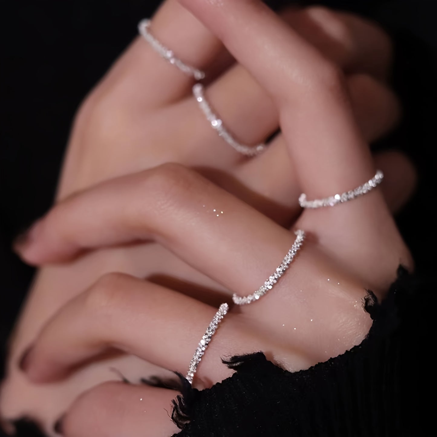 A Trendy Sparkling Ring with a Shimmering Quality