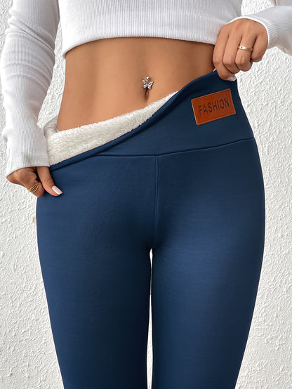High-Waisted Thickened Fleece Leggings for Women, Designed for Outerwear, Featuring a Slim Fit And Warmth