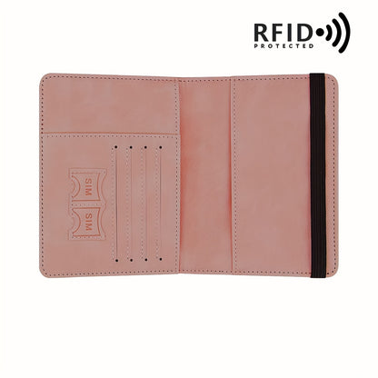 1pc RFID Passport Holder | Thin Retro PU Multi-Function Wallet, Travel Passport Bag, Light Grey with