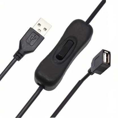 1m 3.28FT USB304 Switch Extension Cable 5V Male To Female Extension Cable With Switch For 5V USB Fan LED Strip Light Table Lamp Driving Recorder LED Light