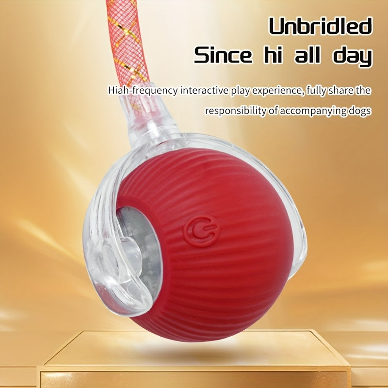 Indoor Cat Interactive Ball Toy with Elastic Net Tail, Automatic Moving Ball Toy for Floors/Tiles/Carpets, Smart Interactive Automatic Cat Toy Ball with Obstacle Avoidance and Motion-Activated Electric Cat Toy