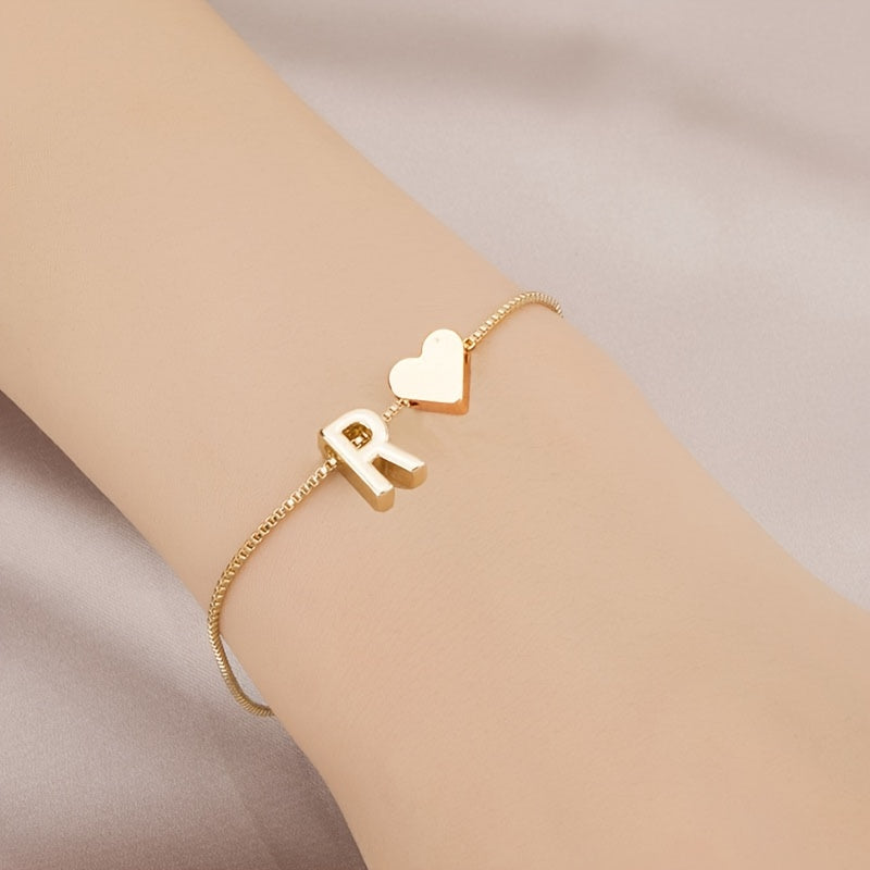 Letter Heart Bracelet