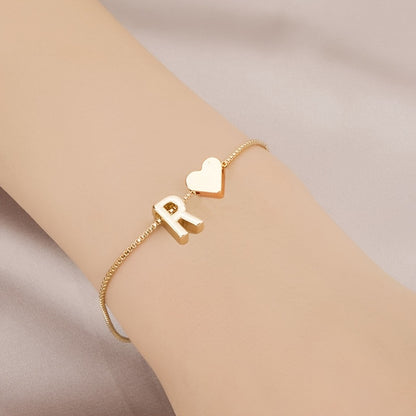 Letter Heart Bracelet