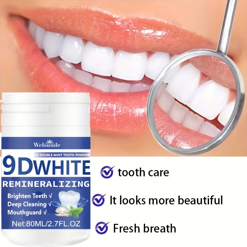 9D White Remineralizing Hydroxyapatite Tooth Powder, Deep Cleaning Tooth Whitening Powder, Fresh Breath, Ideal for Oral Health & Hygiene, Gift for Women Men, Toothpaste, Tooth Cleaning Powder for Daily Life
