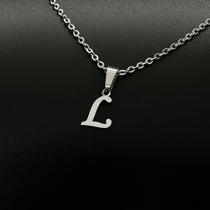 Stainless Steel Minimalist 26 Letter Pendant Necklace Unisex Gift