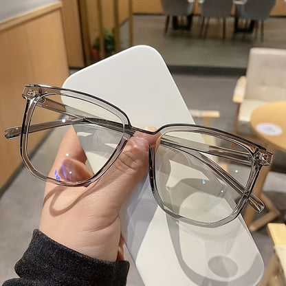 Unisex Square Blue Light Blocking Glasses, Suitable for Computers, TVs, and Phones, with Clear Lenses, Lightweight and Comfortable