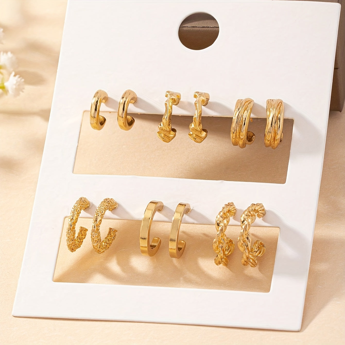 Zinc Alloy Simple Hoop Earrings for Daily Wear Dating Ear Jewelry Decor