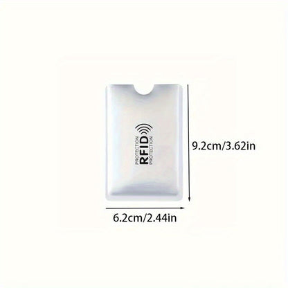 [RFID Blocking Sleeves] High Quality 1/5/10/20/30/50pcs RFID Blocking Sleeves | RFID Card Holder, Credit Card Sleeves Set, Secure Sleeve, Portable Durable RFID Card Sleeves for Women Men Wallet (Silvery)