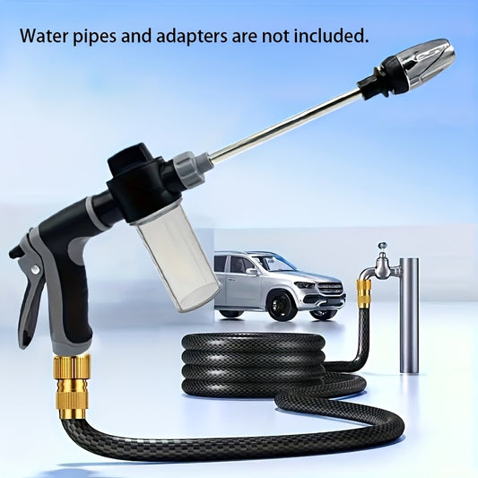 A Convenient 3/4-inch High-pressure Car Cleaning Water Gun, Garden Hose Nozzle, Garden Watering Hose Spray Head, Household Cleaning Tool, Long-handle Spray Gun