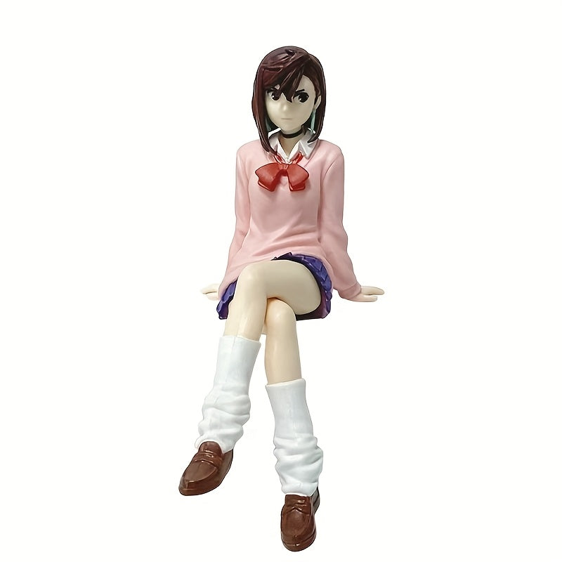 [Cool Anime Girl] Cool Anime Girl Figurine, Short-Haired Model in Second Animation | Sitting on Instant Noodle, Suitable for PC Case Bookshelf Desktop Decoration, Ideal Holiday Party Gift for Anime Fans, Suitable for 18