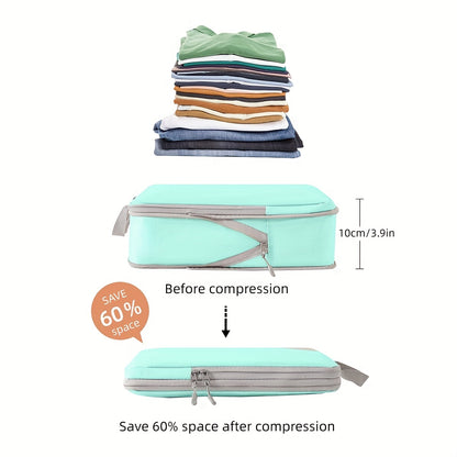 [Compression Packing Cubes] 4/8pcs Expandable Compression Packing Cubes | Travel Storage Bag Luggage Packing Organizers for Suitcases Backpack