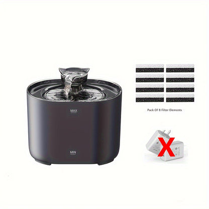Cat Water Fountain 2.2L/74oz Cat Fountains Ultra Quiet Pet Fountains with Cat-Shaped Spout, Water Fountains for Cats Indoor-Cat Drinking Dispenser,USB power supply, Without Battery