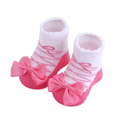 Baby Girl Cute Fashion Bowknot Flower Socks Fit 0-24 Months