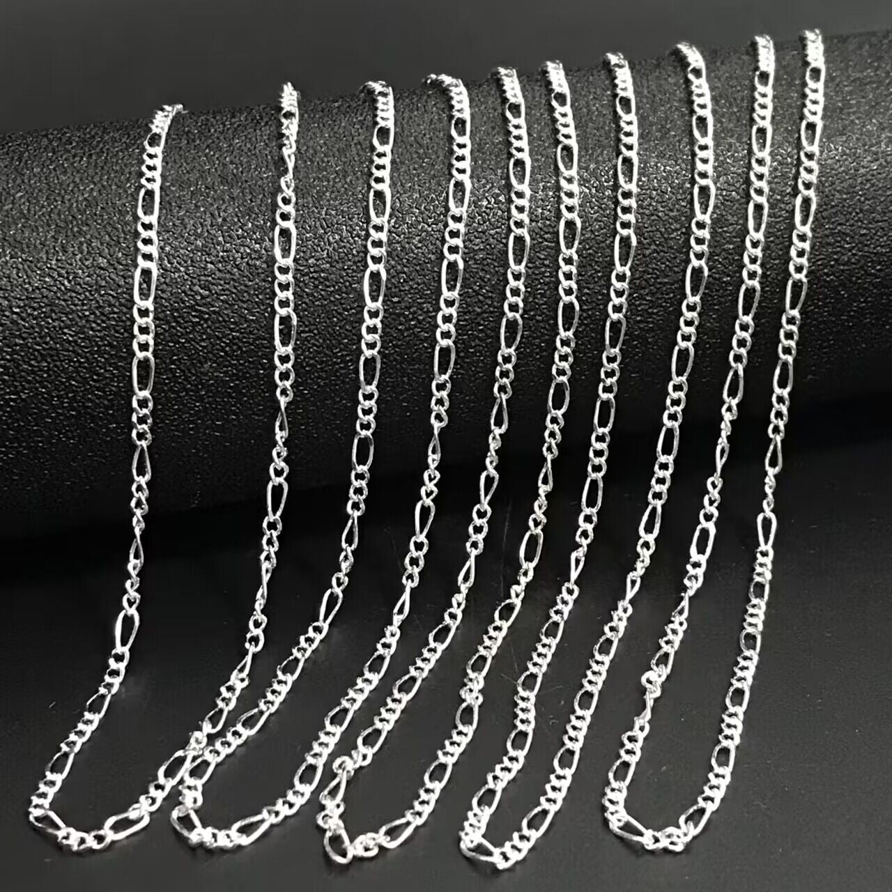 5pcs Silver-plated Plated Link Chain Necklaces with Lobster Clasps - 16-30 Inch Versatile Jewelry Making Chains for Fashion Accessories, Fashion Jewelry Making|Textured Metal Chains|Durable Metal Chains, Jewelry Making Supplies