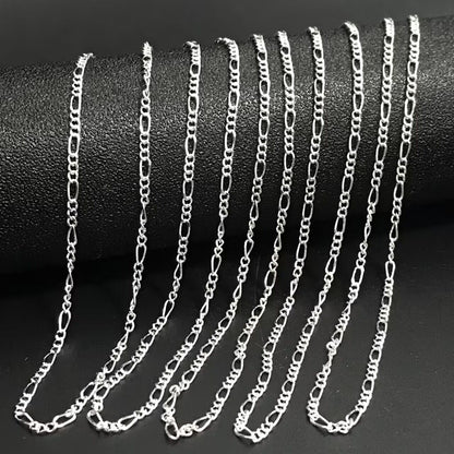 5pcs Silver-plated Plated Link Chain Necklaces with Lobster Clasps - 16-30 Inch Versatile Jewelry Making Chains for Fashion Accessories, Fashion Jewelry Making|Textured Metal Chains|Durable Metal Chains, Jewelry Making Supplies