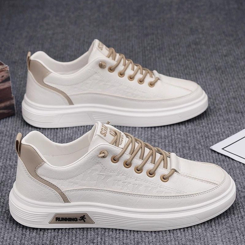 New Men'S Breathable White Sneakers, Trendy And Versatile with Thick Soles, Suitable for Sports And Casual Wear