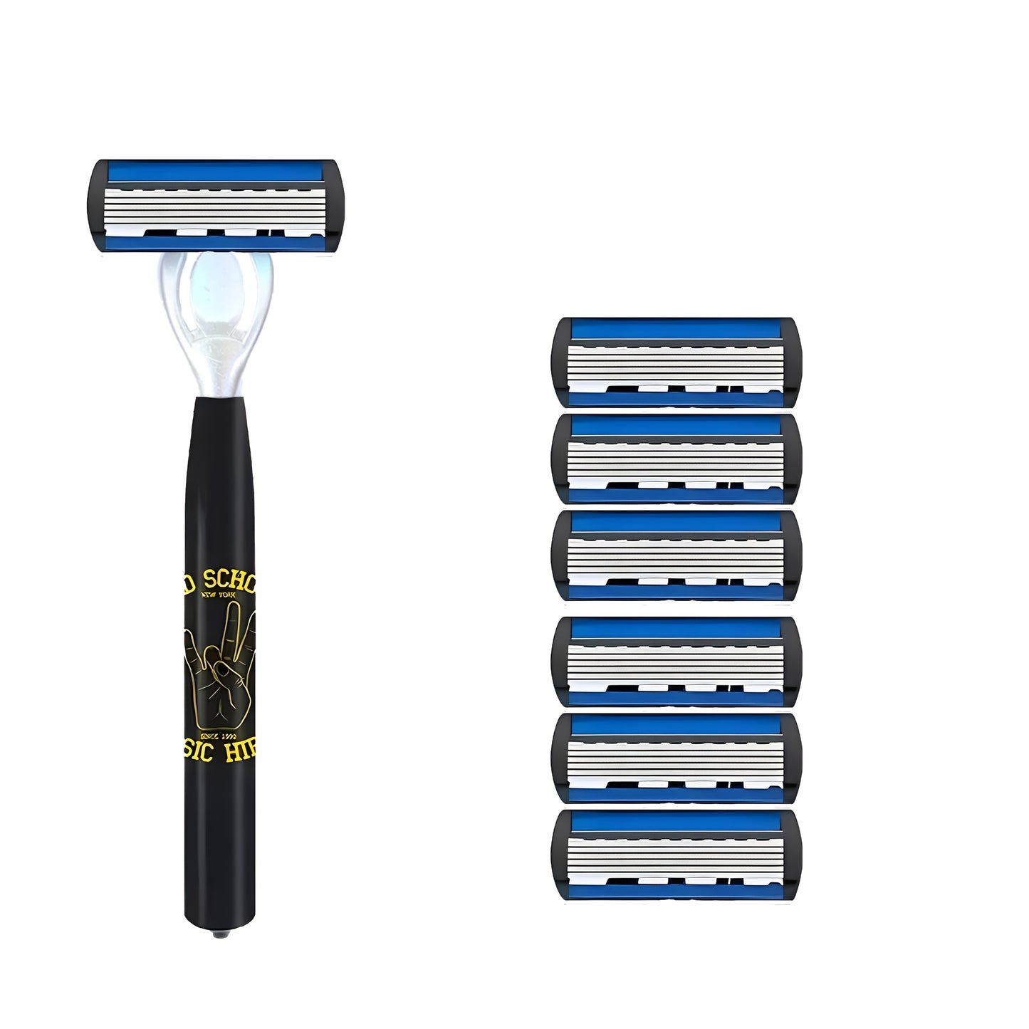 Men's Beard Shaver, 6-layers Blades Razors, Non Slip Handle, Replacement Blades, Men's Shaving Tools