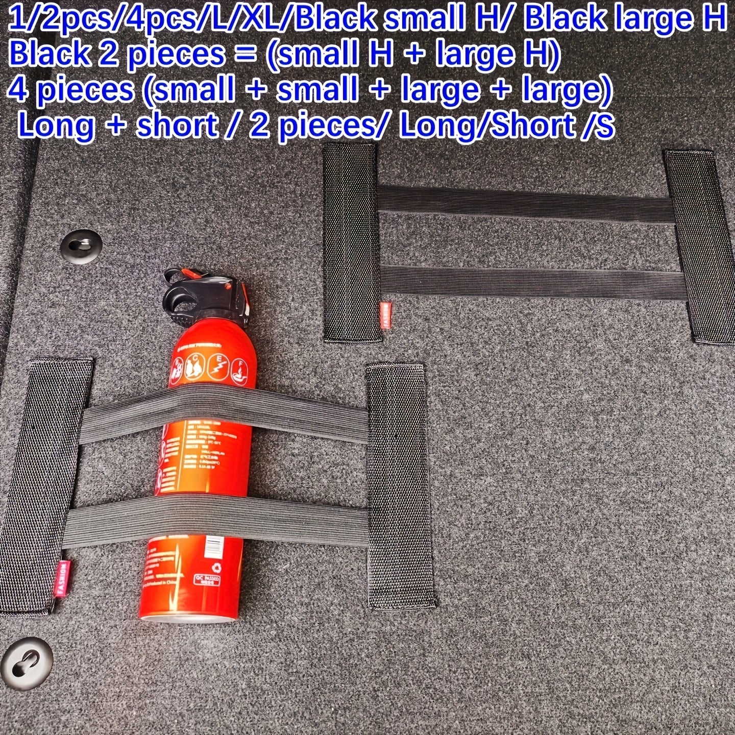 Black 1/2pcs/4pcs Car Trunk Storage Box | Magic Tape, Universal Fit for Plush and Various Sizes, Includes Small H, Large H, L, XL, Long and Short Tapes